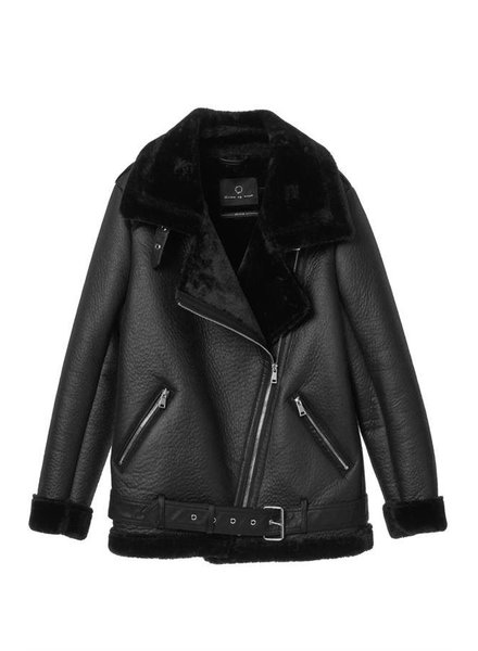 Dames lammy coat zwart