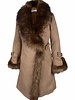 Kelyna Dames winterjas lammy coat beige met bont