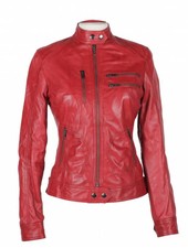 Leren Jas Dames Rood Angela