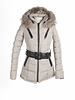 Milan Ferronetti Dames winterjas met Bontkraag Beige Bubble