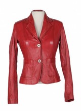 Carlo Sacchi Leren blazer dames S Colbert rood