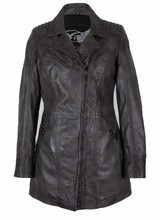 Carlo Sacchi Dames leren jas sofia grijs