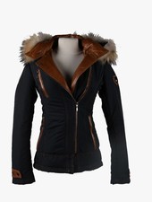 Dames winterjas met Bontkraag zwart Bella.