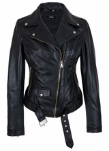 Carlo Sacchi Dames leren jas zwart 9905