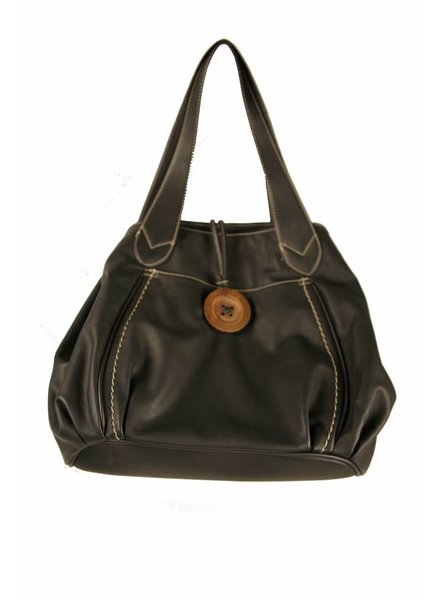 Dames knop tas zwart B06