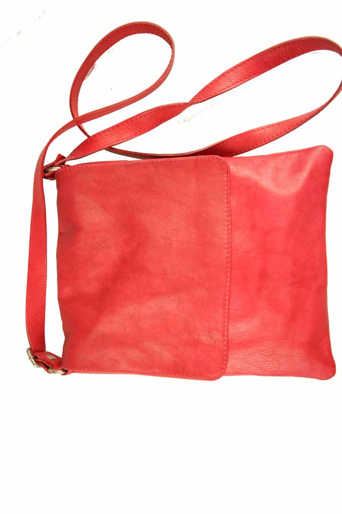 Dames leren tas rood Leather City