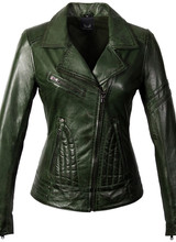 Carlo Sacchi Leren jassen dames jane 5 groen