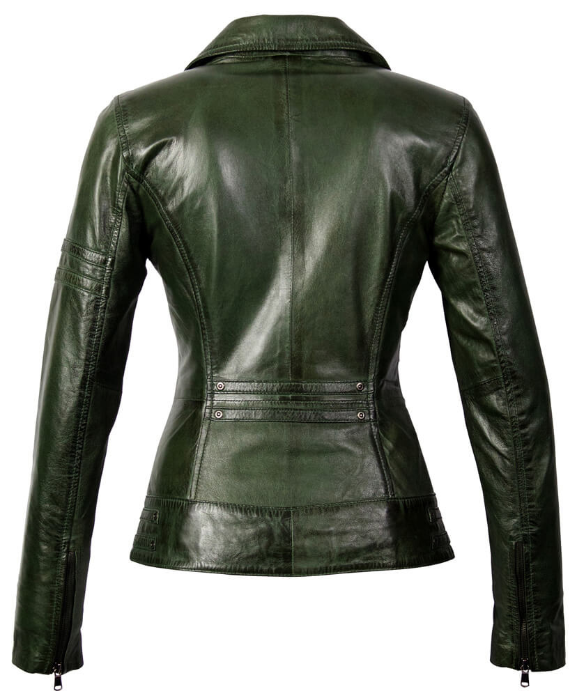 Kwestie hongersnood Pompeii Groene Leren jas dames - Leather City