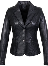 Carlo Sacchi leren  blazer dames