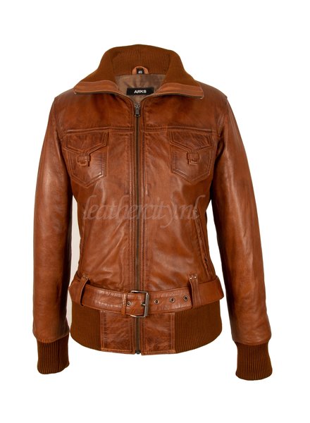 Leather City Dames leren jassen bruin cruz