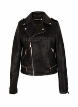 Dames imitatie leren jas zwart 302