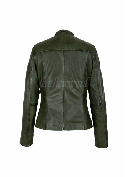 Carlo Sacchi Leren jas dames Silve groen