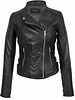 Leather City leren bikerjack dames  4060 zwart