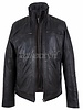 Leather City Leren jas heren  zwart dubbel kraag