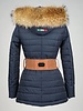 Carlo Sacchi Dames winterjas  met Bontkraag 2063 blauw