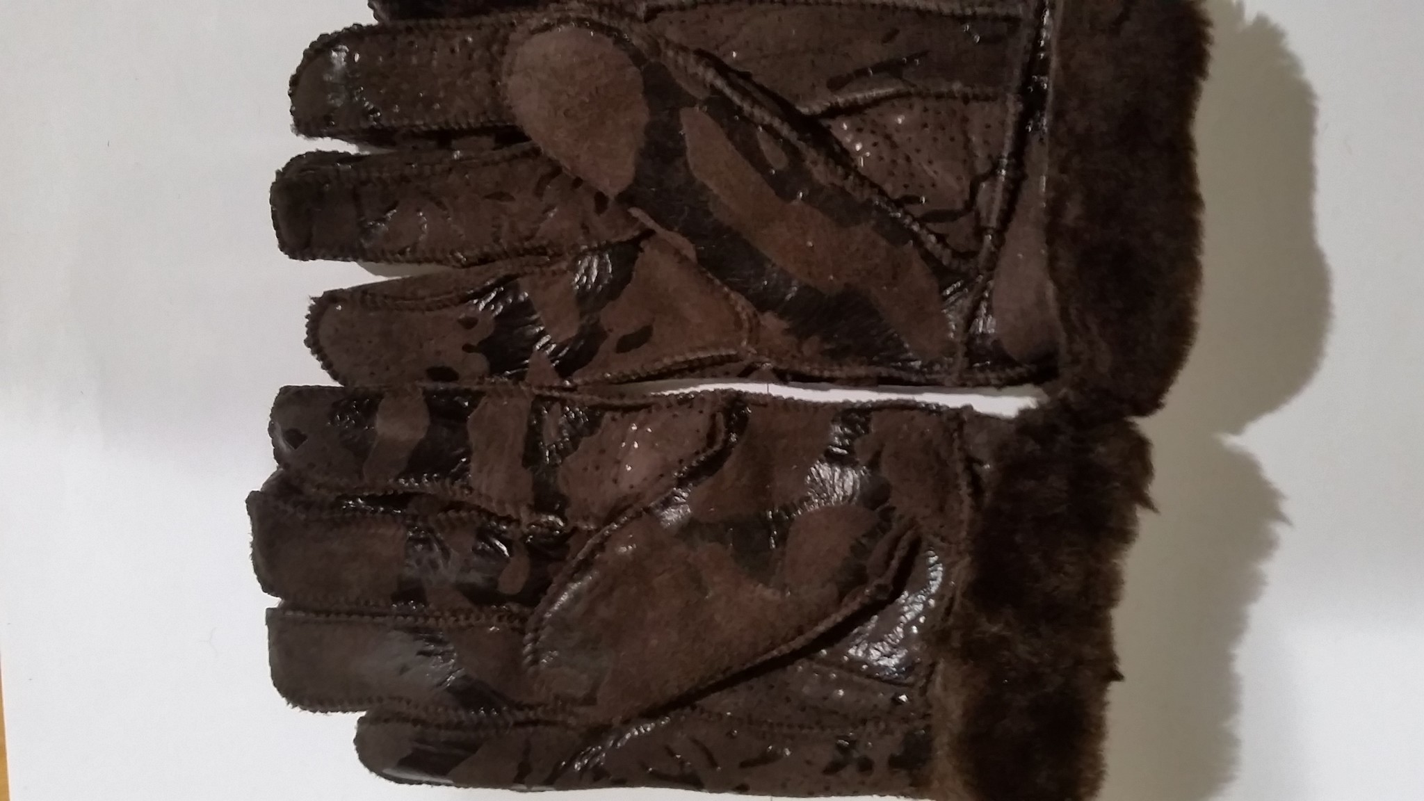 Lammy handschoenen decoor donker bruin