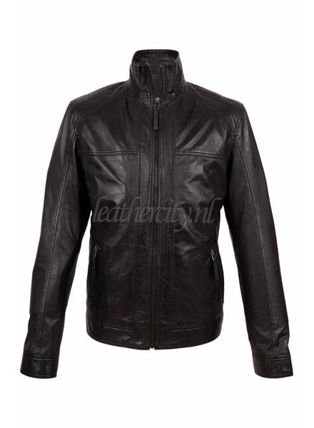 Leather City Heren leren jas zwart comf.