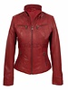 Leather City Dames rood leren jasje Lv