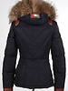 Milan Ferronetti Dames winterjas  met Bontkraag Milla blauw.