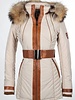 Milan Ferronetti Dames winterjas met Bontkraag Model 1 beige.