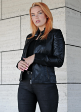 Leather City Dames leren jasje zwart  Lv