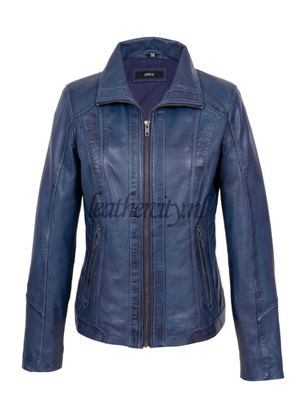 Carlo Sacchi Dames leren jas blauw 9938SM