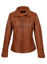 Carlo Sacchi Dames leren jas brandi 3980 SM