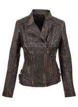 Carlo Sacchi Leren bikerjack dames  zwart