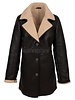 Leather City Dames lammy coat lang zwart