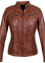 Leather City Dames leren jas bruin 902