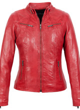 Carlo Sacchi Dames leren jas rood 9902