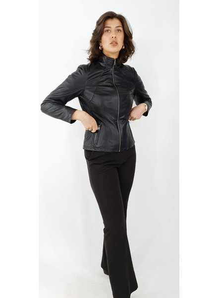 Leren jas dames zwart comfort