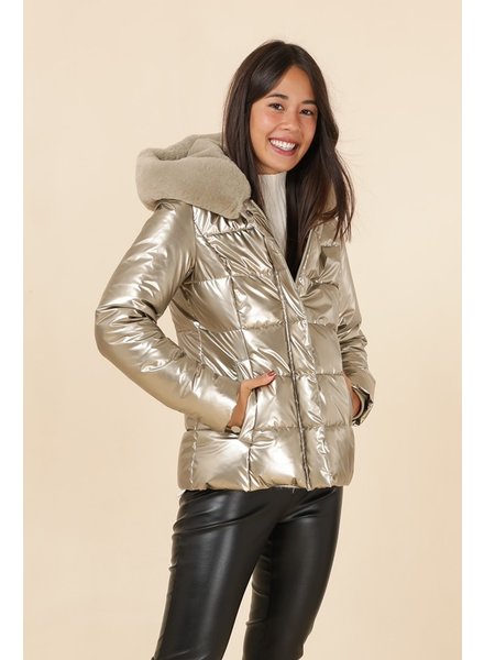 Dames winterjas metallic