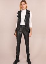 Bodywarmer Bodywarmer imitatie leren jas zwart