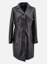 Leather City Dames lang leren jas