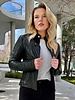 Carlo Sacchi Dames leren biker jacket lady zwart