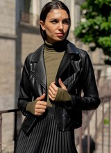 laura Dames imitatie leren jas zwart LJ