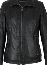 Carlo Sacchi Dames leren jas zwart 9938