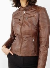 Leren jas dames bruin 8