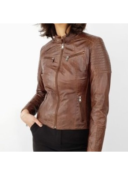 Leather City Leren jas dames bruin 8