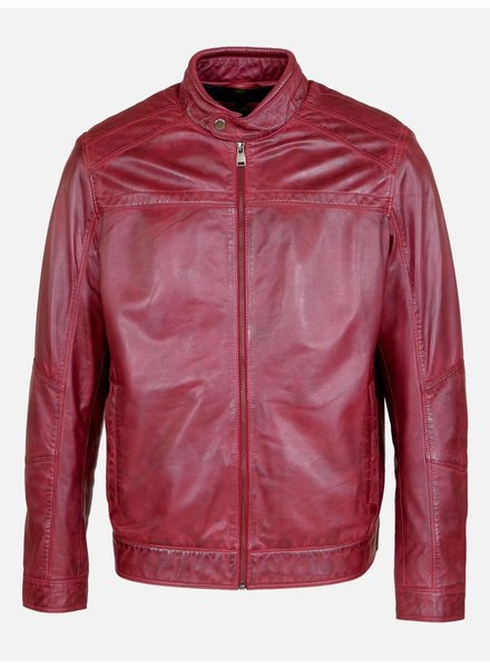 Leather City Leren jas heren rood