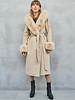 Dames lammy coat lang beige