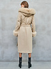 Dames lammy coat lang beige