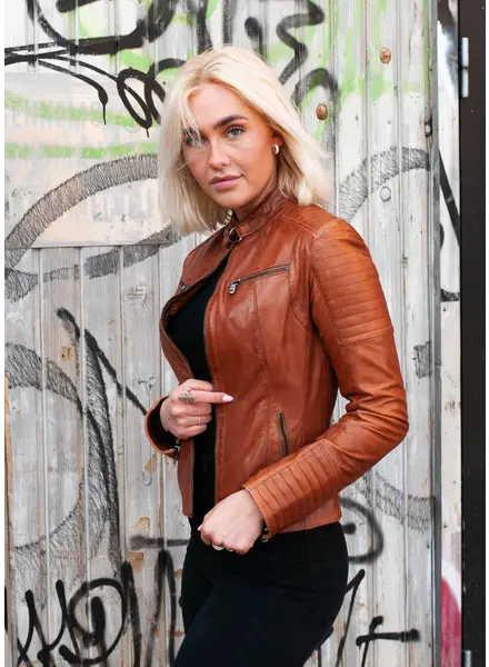 Leather City Leren jas dames bruin sc