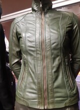 Carlo Sacchi Dames leren jas groen 9938sm