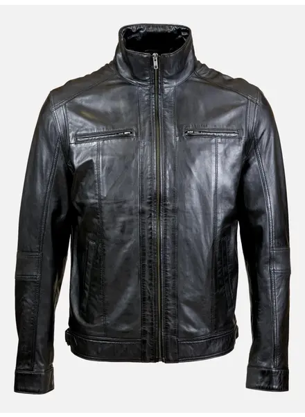 Leather City Heren leren jas Toom zwart