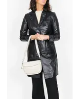 Trenchcoat dames leren jas zwart