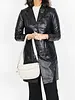 Trenchcoat dames leren jas zwart