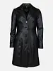 Trenchcoat dames leren jas zwart