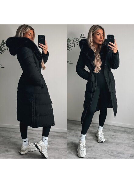 Winterjas dames lang zwart